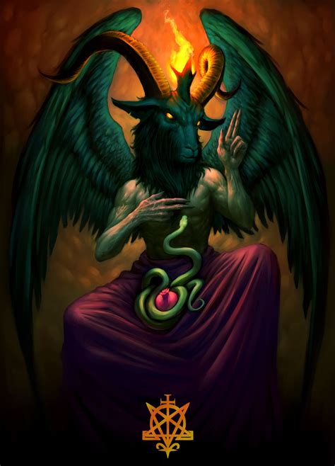 Baphomet Painting Omega Black Satanic Art Evil Art Dark Fantasy Art