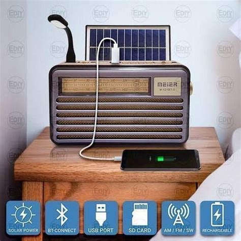 Meier M 520BT S FM AM SW 3 Band With Solar Light Rechargable Digital