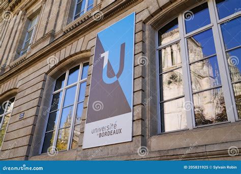 Bordeaux University Logo and Sign Text Front of Historical Building ...