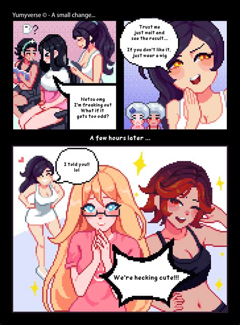 Rule 34 3girls Amber Eyes Belly Button Black Hair Blonde Hair Blue Eyes Chibi Cleavage Comic