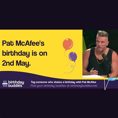 Pat McAfee's birthday is 2nd May 1987