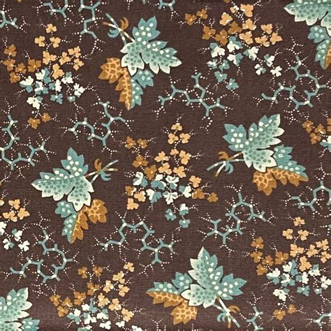 Brown Calico Fabric Floral Andover Fabrics Di Ford Hall Anne