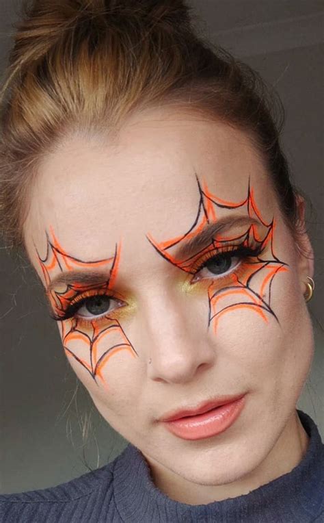 Creative Halloween Makeup Looks Bright Spider Web