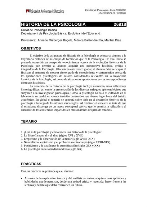 PDF HISTRIA DE LA PSICOLOGIA uab PDF fileQué es la psicología y