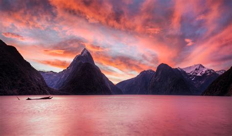 Wallpaper Landscape Mountains Sunset Sea Lake Rock Nature