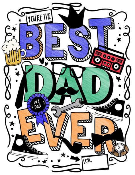 Best Dad Ever Coloring Page