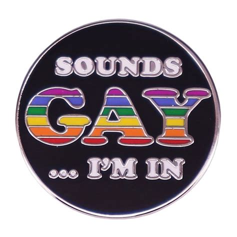 Haohaoyu Sounds Gay Im In Rainbow Enamel Pin LGBT Pride Brooch Lapel