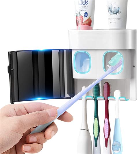 Amazon GFWARE Toothbrush Holder Toothpaste Dispenser Wall Mounted