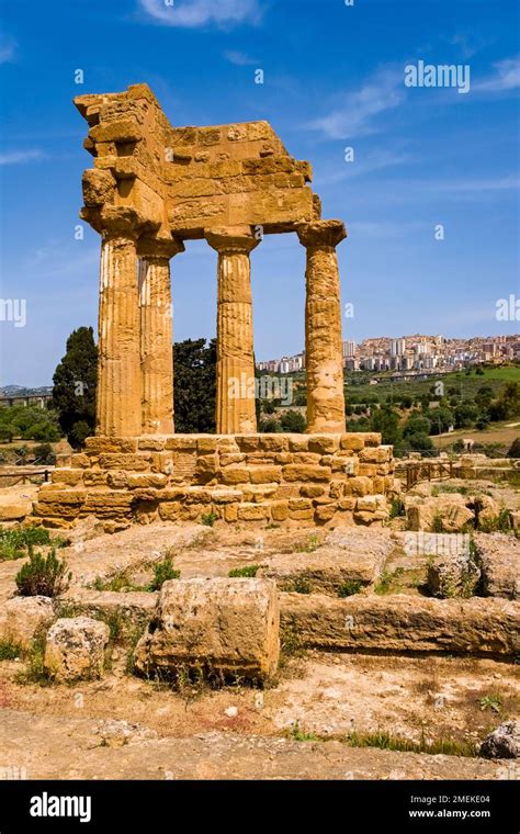 The Temple Of The Dioscuri Tempio Dei Dioscuri In The Valley Of The