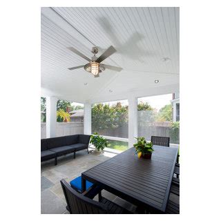 Flagstone Screen Room With Outdoor Kitchen Traditional Porch DC