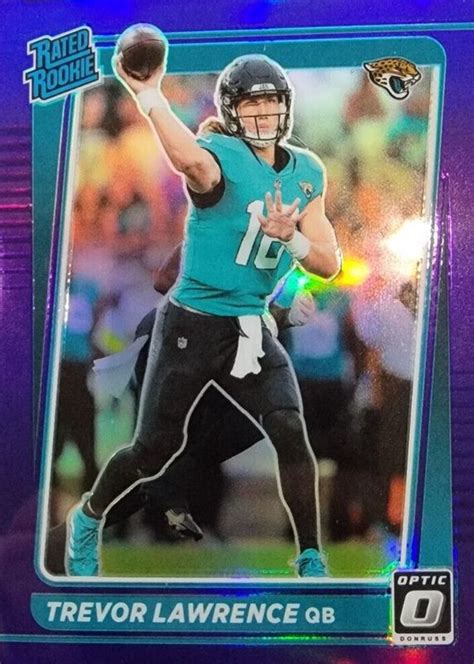 Trevor Lawrence 2021 Optic 201 Purple 50 Price Guide Sports Card