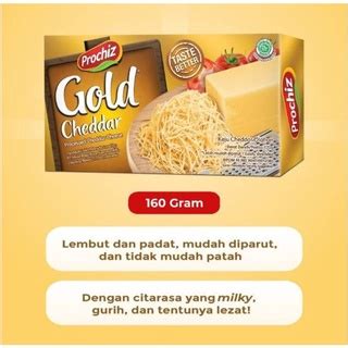 Jual PROMO MURAH Prochiz GOLD Cheddar 160 Gram Cheese Keju Kemasan