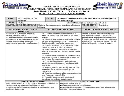 Planeaciones Del Tercer Grado Para El Primer Bloque Del Ciclo Escolar