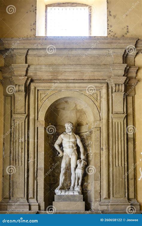 Marble Statue Of A Naked Man Pitti Palace Florence Italy Stock Photo Image Of Landmark