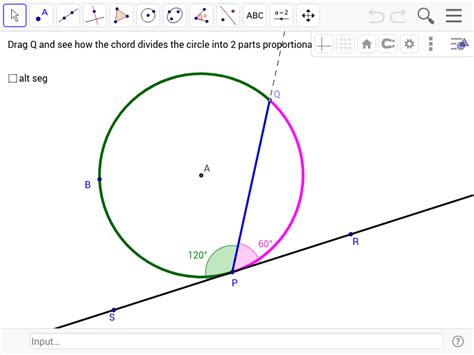 Tangent Chord Angles Geogebra