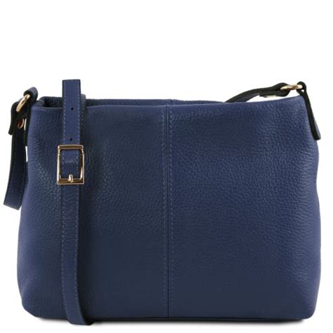 TL Bag Borsa A Tracolla In Pelle Morbida Blu Scuro TL141720