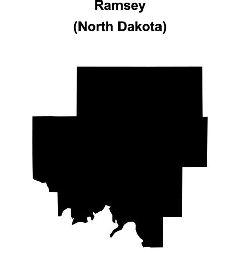 Ramsey County North Dakota Blank Outline Map 46855217 Vector Art At