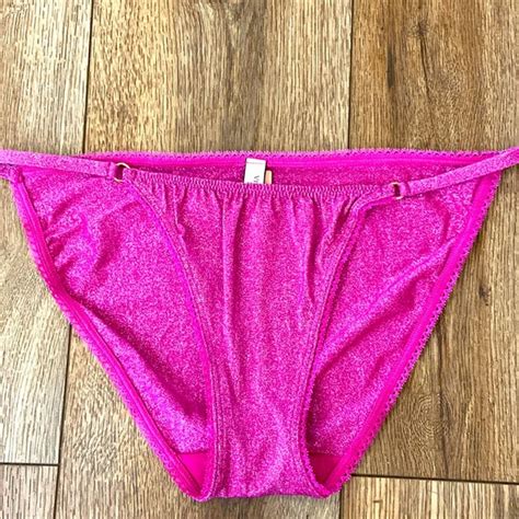Victoria S Secret Intimates Sleepwear Nwts Victorias Secret String Bikini Pink Sparkling