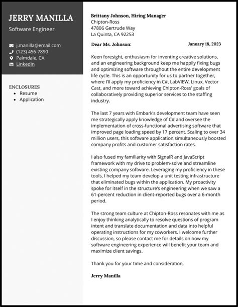 Software Developer Cover Letter Examples Polfvin