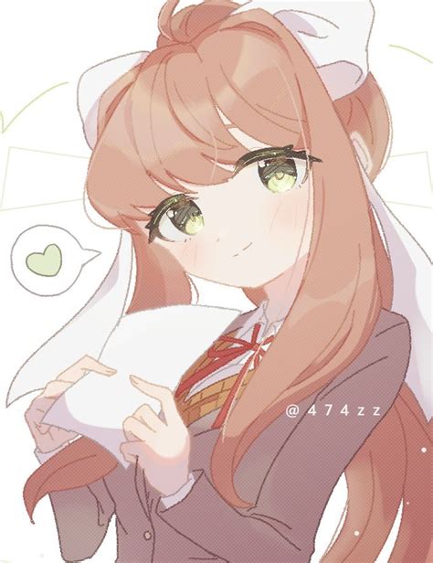 Monika Doki Doki Literature Club Drawn By Anzen Robo Zz Danbooru