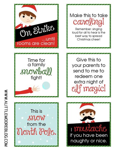 Printable Elf Notes Elf On The Shelf Snowball Fight Elf