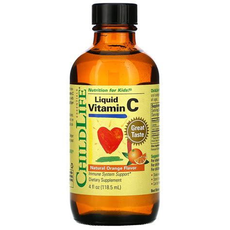 ChildLife, Essentials（エッセンシャルズ）、液体ビタミンC、天然オレンジ味、118.5ml（4液量オンス） - iHerb