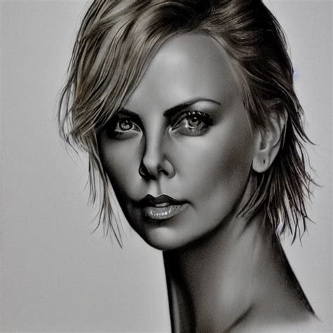 Charlize Thero Nude Full Body Perfect Face Pencil Sketch Per Arthub Ai