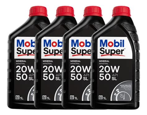 Kit 4 Óleos Mobil Super 20w50 Mineral Original Carro Frete grátis