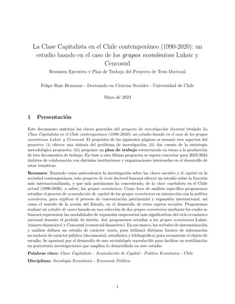 PDF La Clase Capitalista en el Chile contemporáneo 1990 2020 un