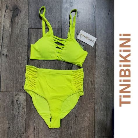 Tinibikini Swim Brand New Tinibikini Neon Yellow Bikini Set Nwt