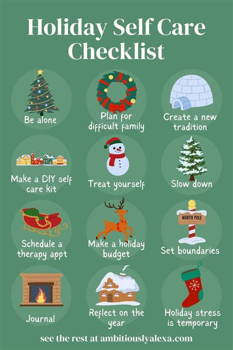 Holiday Self Care Checklist Holiday Stress Holiday Set Holiday Season