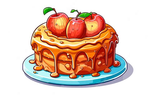 Premium Vector | Apple cake cartoon vector illustration