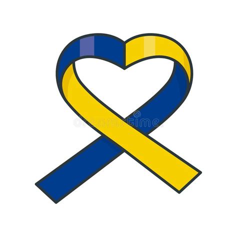 Heart Shaped Down Syndrome Awareness Ribbon Vector Illustration Stock