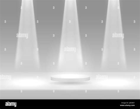 Podium Pedestal Realistic D Vector Concept Illuminated Pedestal By