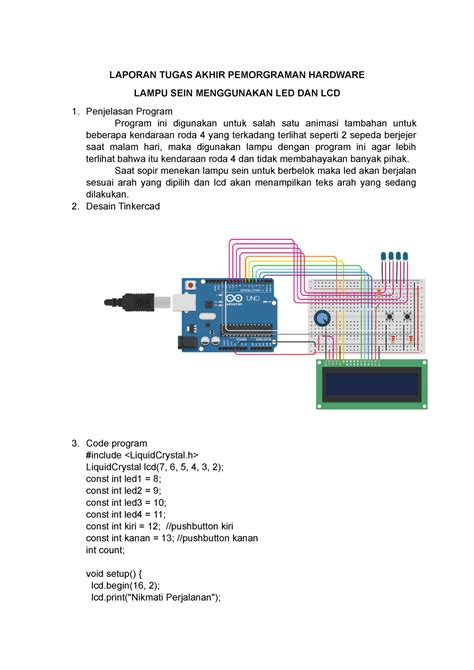 Running LED Arduino LAPORAN TUGAS AKHIR PEMORGRAMAN HARDWARE LAMPU