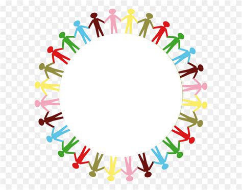 Circle Holding Hands Stick People Multi Coloured Clip Art - Hands ...