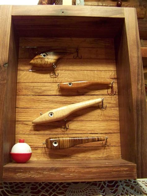 Items Similar To Sb Walnut And Black Oak Fishing Lure Shadow Box