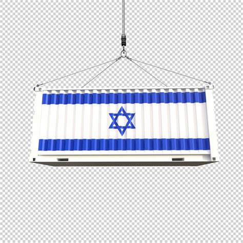 Premium Psd Shipping Container With Israel Flag On Transparent Background