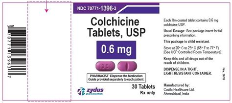 Colchicine Tablets - FDA prescribing information, side effects and uses