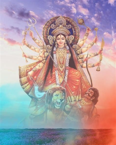 Navratri Maa Durga Statue In Saree Editing Background Hd Cbeditz