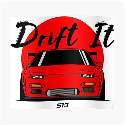 Red Drift S13 Jdm Poster For Sale By Goldentuners Redbubble