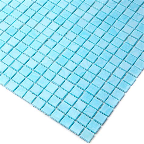 12x12 Sky Blue Glossy Glass Mosaic Tile Sky Blue Glass Tile Sky