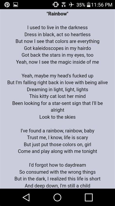 Rainbow - Kesha lyrics | Quotes by famous people, Kesha lyrics, Lyric quotes