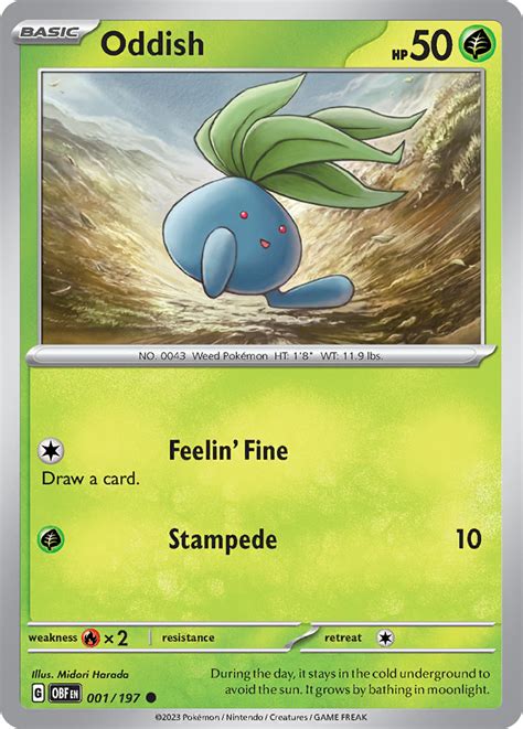 Oddish Obsidian Flames Pokemon Card Pikawiz