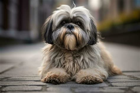 Shih Tzu dog on the street. Shih Tzu is a breed of dog in the Shih Tzu ...