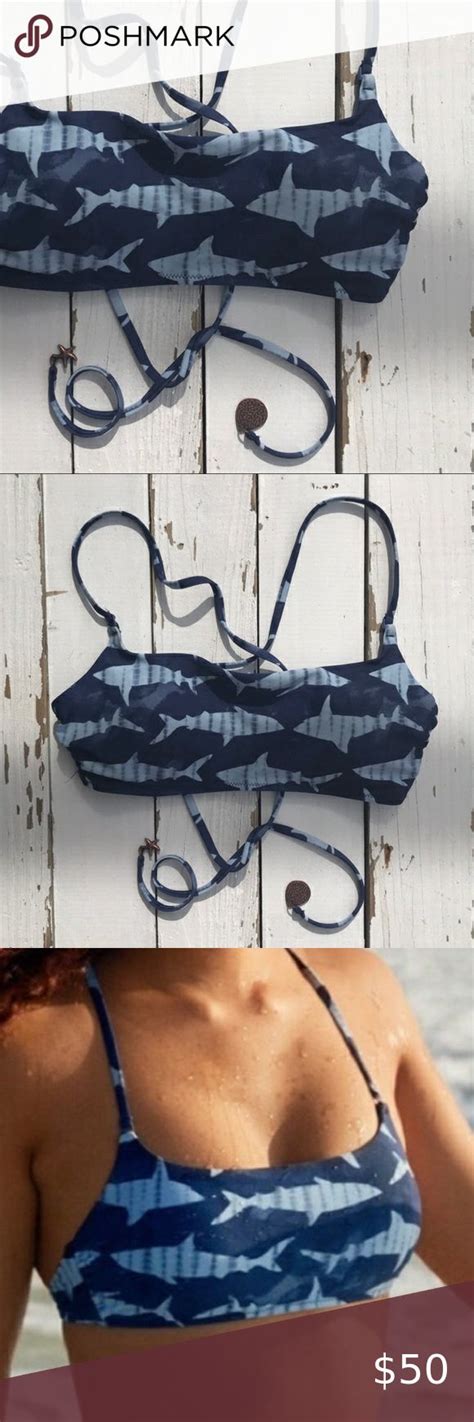 Shark Bikini Top By Aerie Size Small Aerie Bikinis Swimwear Shark