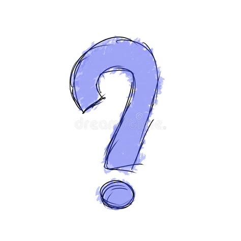 Question Mark Sign Symbol In Hand Drawing Design As Light Blue Colour Cut Out Isolated On White