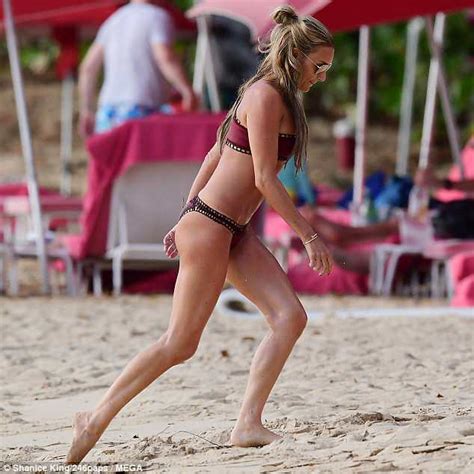 Scott Parker S Wife Carly Sizzles In A Skimpy Maroon Bikini In Barbados Daily Mail Online