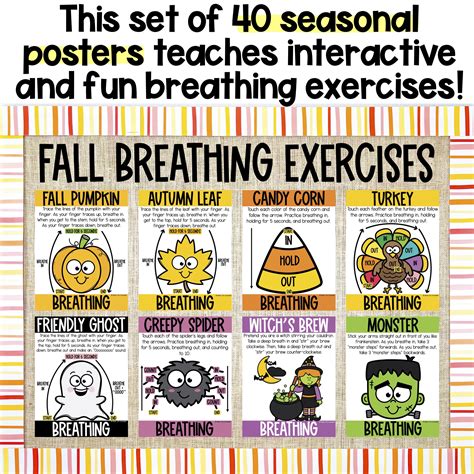 Seasonal Mindful Breathing Posters & Cards - Music City Counselor