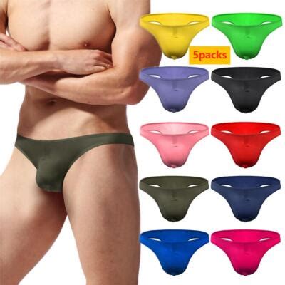 Packs Hommes Glace Soie String Extensible Taille Basse String Bikini